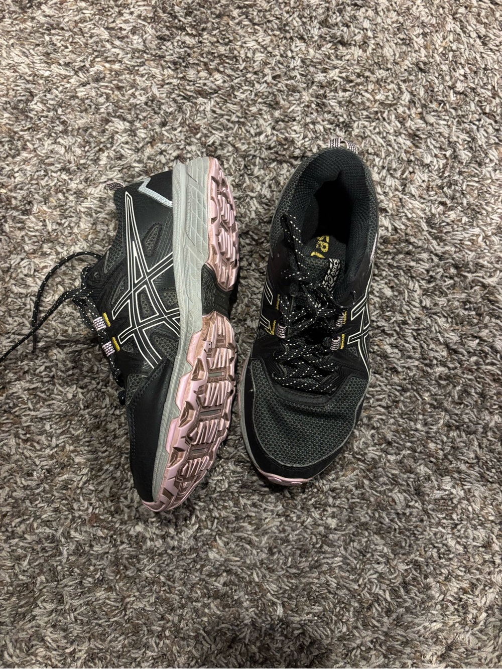 Women’s ASICS Black and Pink Running Shoes